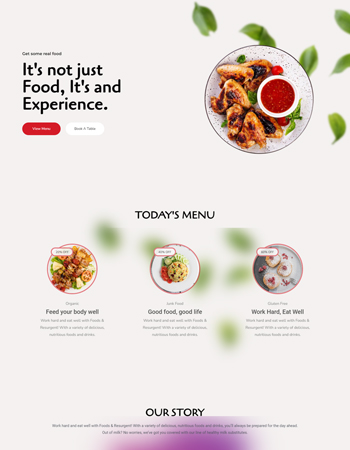 Sky Addons Foody Elementor template preview