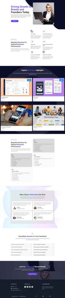 Sky Addons Freelancer Elementor template preview
