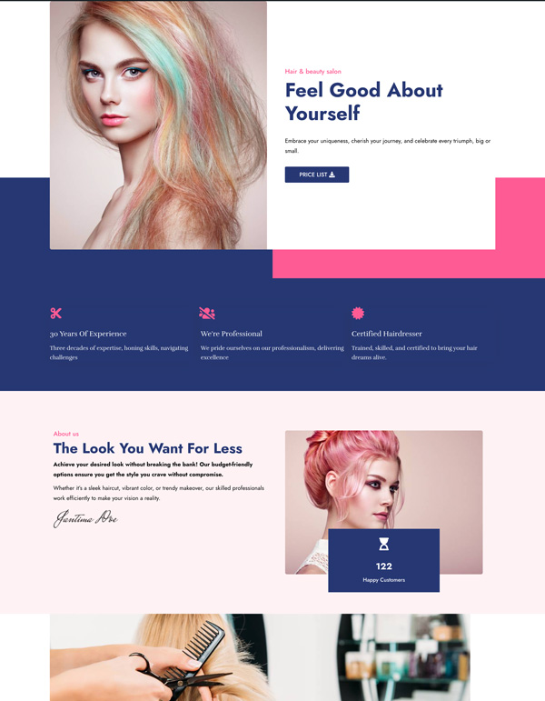 Sky Addons Natural Beauty Elementor template preview