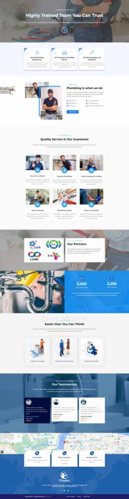 Sky Addons Plumber Agency Elementor template preview