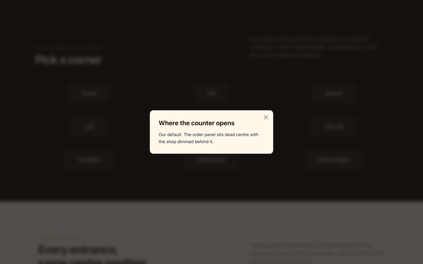 Elementor popup open on the front end with a dimmed overlay