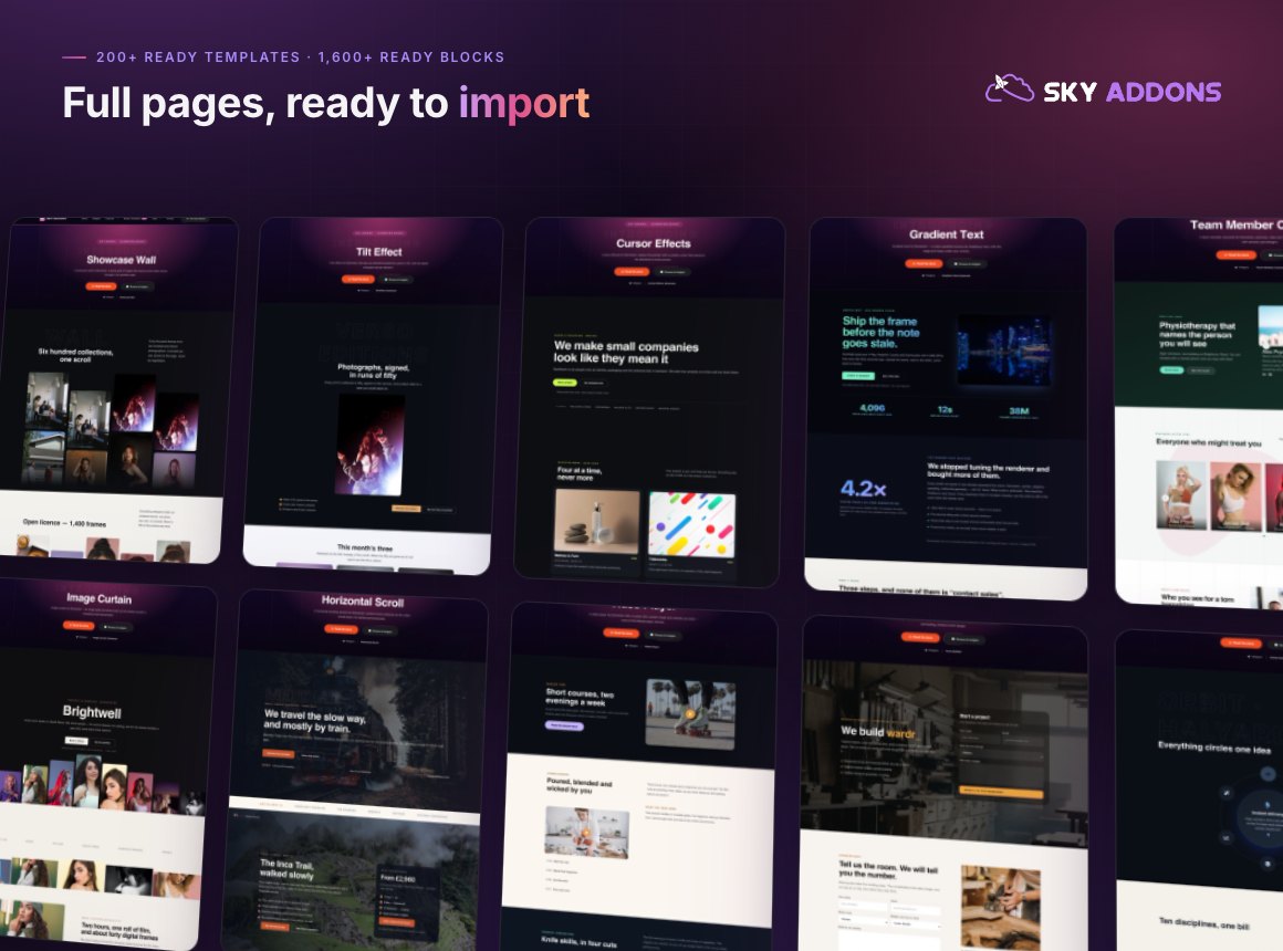 Sky Addons - Elementor Addons, Animation Builder & Theme Builder WordPress Plugin