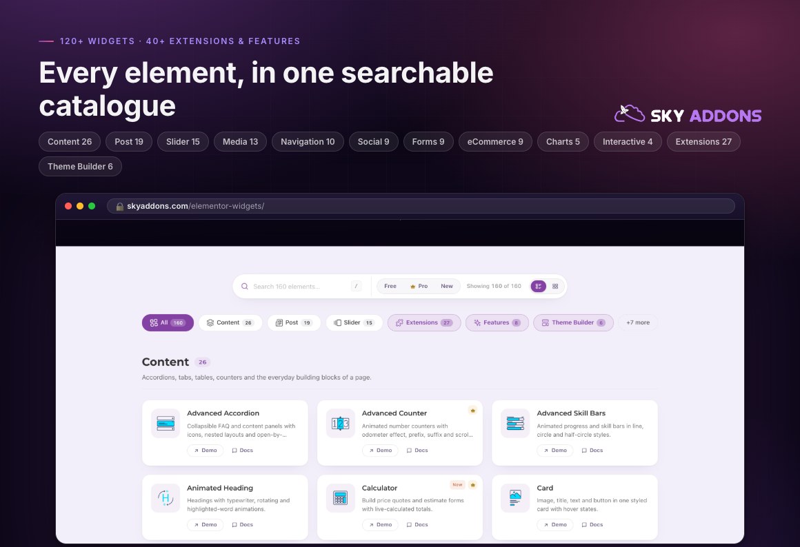 Sky Addons - Elementor Addons, Animation Builder & Theme Builder WordPress Plugin